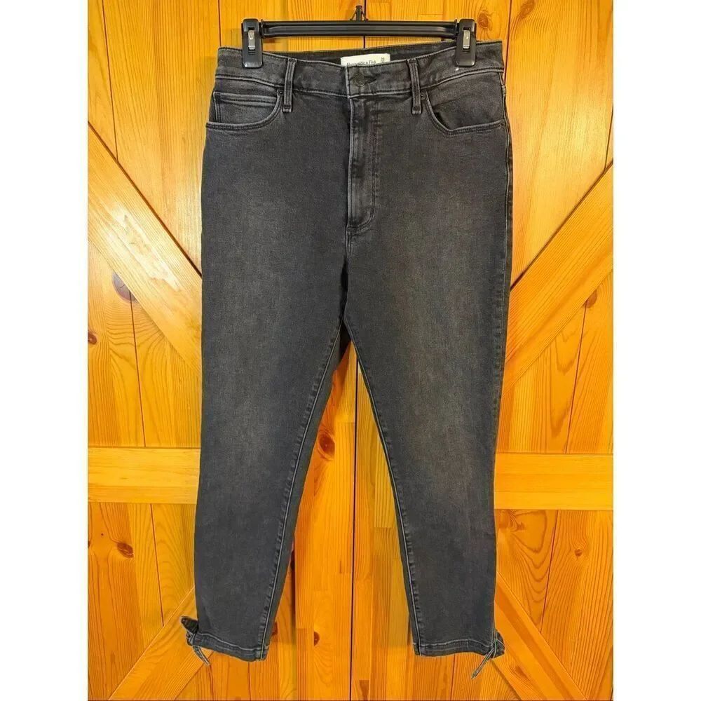 Abercrombie & Fitch high-rise super skinny ankle jeans washed black color 29/8 (